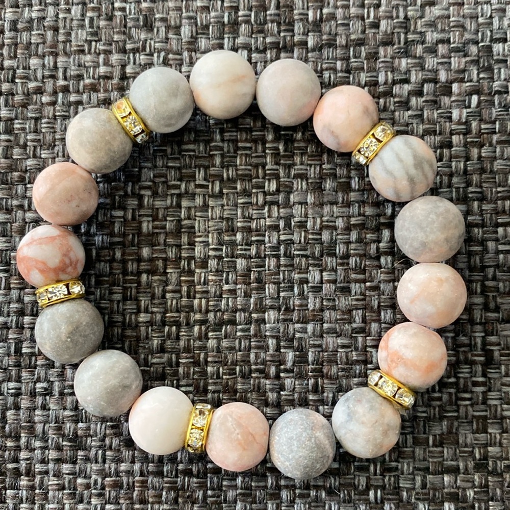 NWOT Beaded Stone & Gemstone Anxiety Relief Bracelet, Jewelry, Stretchy